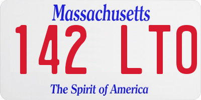 MA license plate 142LT0