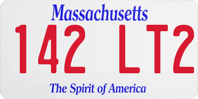 MA license plate 142LT2