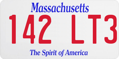 MA license plate 142LT3