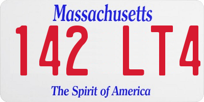 MA license plate 142LT4