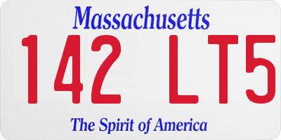 MA license plate 142LT5