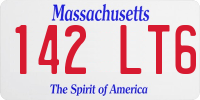 MA license plate 142LT6
