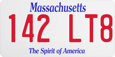 MA license plate 142LT8