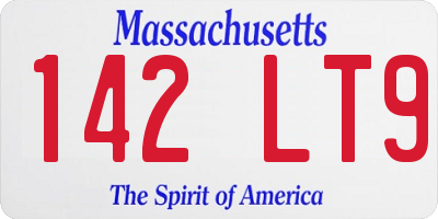 MA license plate 142LT9