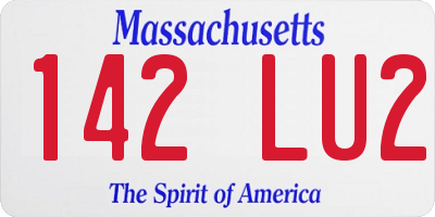 MA license plate 142LU2