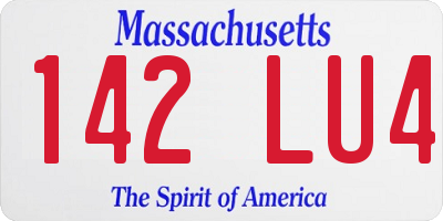 MA license plate 142LU4