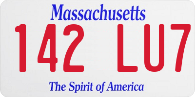MA license plate 142LU7