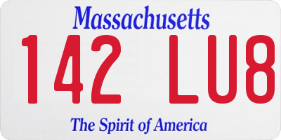 MA license plate 142LU8