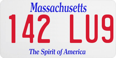 MA license plate 142LU9