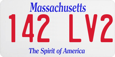 MA license plate 142LV2