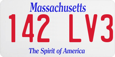 MA license plate 142LV3