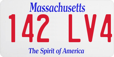 MA license plate 142LV4
