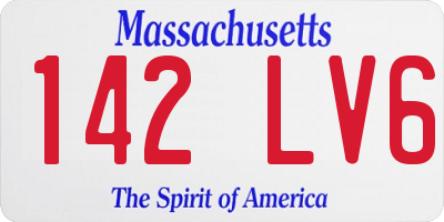 MA license plate 142LV6
