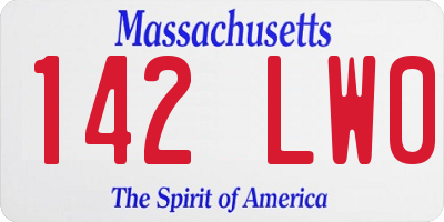 MA license plate 142LW0