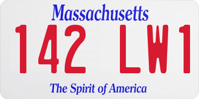 MA license plate 142LW1