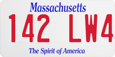 MA license plate 142LW4