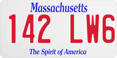 MA license plate 142LW6