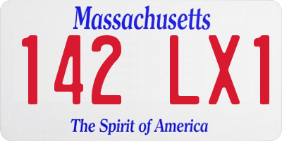 MA license plate 142LX1