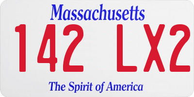 MA license plate 142LX2