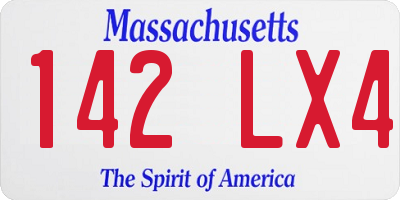 MA license plate 142LX4