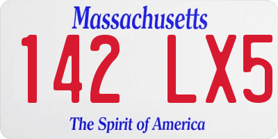 MA license plate 142LX5