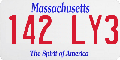 MA license plate 142LY3