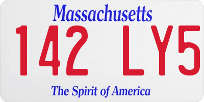 MA license plate 142LY5