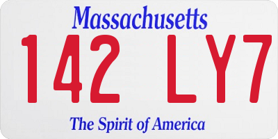 MA license plate 142LY7