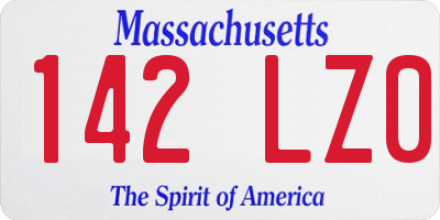 MA license plate 142LZ0