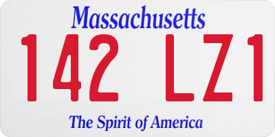 MA license plate 142LZ1