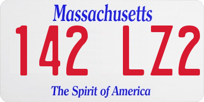 MA license plate 142LZ2
