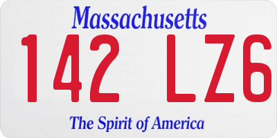 MA license plate 142LZ6