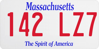 MA license plate 142LZ7