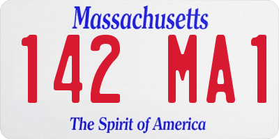 MA license plate 142MA1