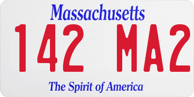 MA license plate 142MA2