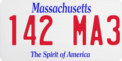 MA license plate 142MA3