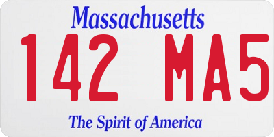MA license plate 142MA5