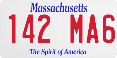 MA license plate 142MA6