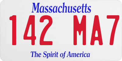 MA license plate 142MA7