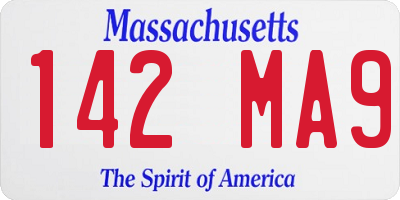 MA license plate 142MA9