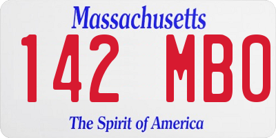 MA license plate 142MB0
