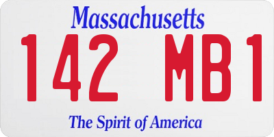 MA license plate 142MB1