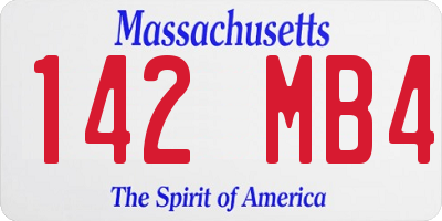 MA license plate 142MB4