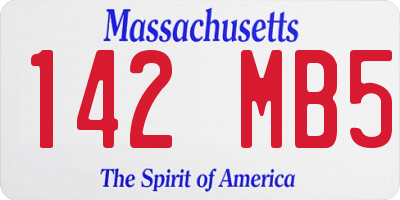 MA license plate 142MB5