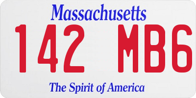 MA license plate 142MB6