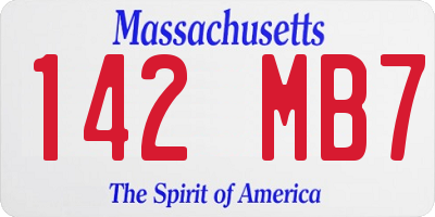 MA license plate 142MB7