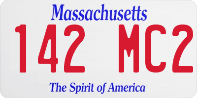 MA license plate 142MC2