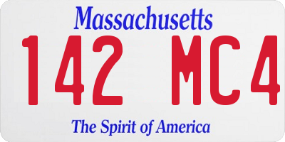 MA license plate 142MC4