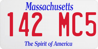 MA license plate 142MC5