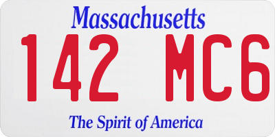 MA license plate 142MC6
